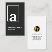 Carte De Visite LETTRE MONOMOGRAPHIQUE BLANCHE RÉtro (Devant / Derrière)