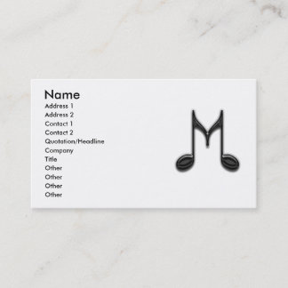 Carte De Visite Lettre musicale de "M"