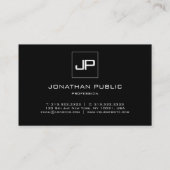 Carte De Visite LETTRE NOIRE NOIRE MONÂTRE NOIR BLANC Modèle (Dos)