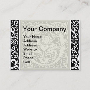 Carte De Visite Lettre O Monogramme Art Nouveau Médiéval