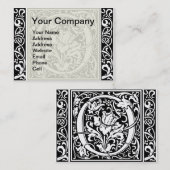 Carte De Visite Lettre O Monogramme Médiéval Art Nouveau (Devant / Derrière)