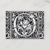 Carte De Visite Lettre O Monogramme Médiéval Art Nouveau (Dos)