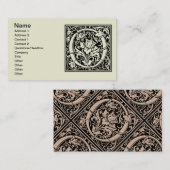 Carte De Visite Lettre O Monogramme Médiéval Art Nouveau (Devant / Derrière)