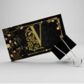 Carte De Visite Lettre or élégant Monogramme Professionnel