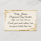 Carte De Visite Lettre or élégant Monogramme Professionnel (Dos)