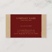 Carte De Visite Lettre or fantaisie J Monogramme sur rouge et cart (Dos)