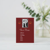 Carte De Visite LETTRE P MONOGRAM ANTIQUE FIGURE Rouge Noir Blanc (Debout devant)