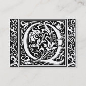 Carte De Visite Lettre Q Monogramme médiéval Art Nouveau (Dos)