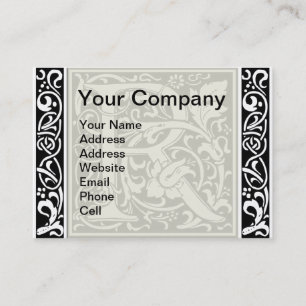 Carte De Visite Lettre R Monogramme Art Nouveau Médiéval