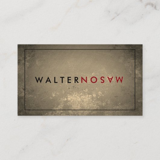 Carte De Visite Lettre Retourner rustique avec bordure (Devant)