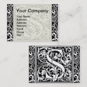 Carte De Visite Lettre S Monogramme médiéval Art Nouveau (Devant / Derrière)