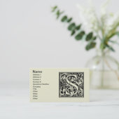 Carte De Visite Lettre S Monogramme médiéval Art Nouveau (Debout devant)