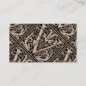 Carte De Visite Lettre V Monogramme médiéval Art Nouveau (Dos)