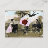 CARTE DE VISITE LETTRE VALENTINE ROMANTIQUE, MONOGRAMME DE SCEAU D (Dos)