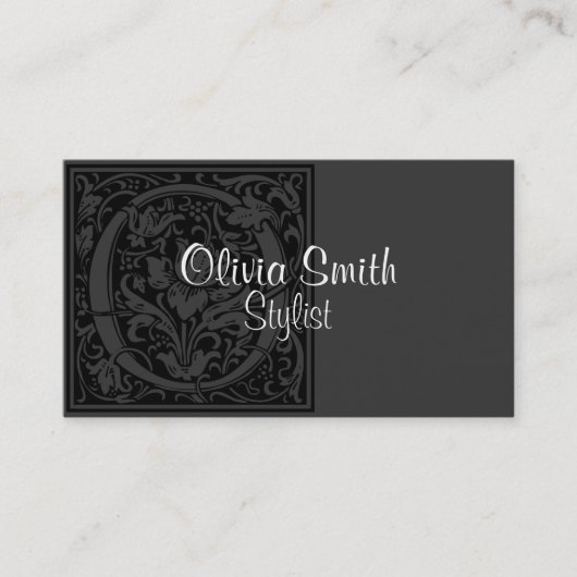 Carte De Visite Lettre vintage "O" (Devant)