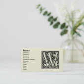 Carte De Visite Lettre W Monogramme médiéval Art Nouveau (Debout devant)