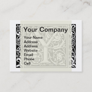 Carte De Visite Lettre Y Monogramme Art Nouveau Médiéval