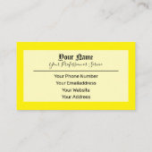 Carte De Visite Lettres anciennes jaunes simplement élégantes (Dos)