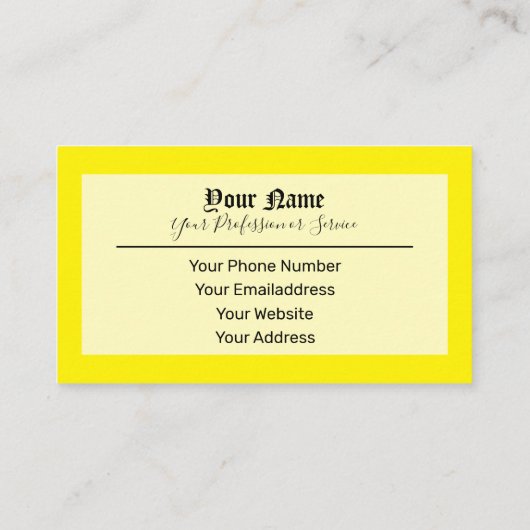 Carte De Visite Lettres anciennes jaunes simplement élégantes (Dos)