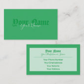 Carte De Visite Lettres anciennes vertes simplement élégantes (Devant / Derrière)