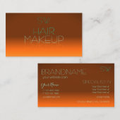 Carte De Visite Lettres classiques orange et miroir Turquoise Mono (Devant / Derrière)