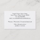 Carte De Visite Lettres dans la pierre découpée (Dos)