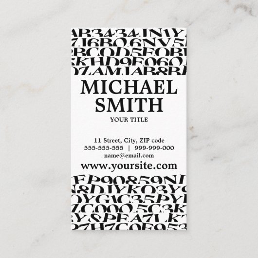 Carte De Visite Lettres de Blogger d'auteur d'auteur (Devant)