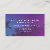 Carte De Visite Lettres de main de Notaire mobile violet (Dos)
