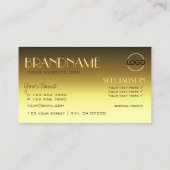 Carte De Visite Lettres de miroir de luxe Gold Stylish avec logo (Dos)