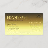 Carte De Visite Lettres de miroir moderne or de luxe avec Monogram (Dos)