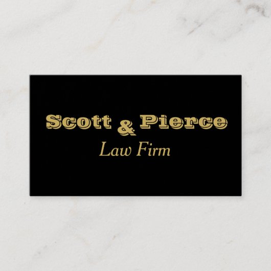Carte De Visite Lettres d'or Black Bold Firm Law (Devant)