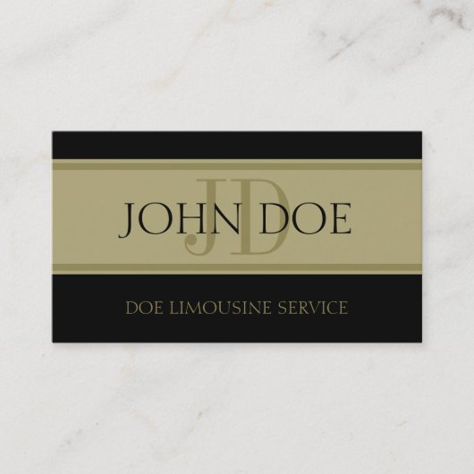 Carte De Visite Lettres d'or de service de limousine (Devant)