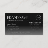 Carte De Visite Lettres élégantes en miroir argent avec logo moder (Dos)