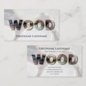 Carte De Visite Lettres en bois 100% naturel (Devant / Derrière)