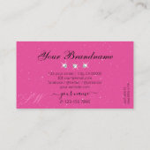 Carte De Visite Lettres Initiales de Diamants Brillants Noir Attra (Dos)