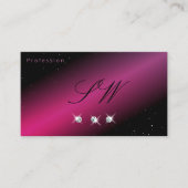 Carte De Visite Lettres Initiales de Diamants Brillants Noir Attra (Devant)