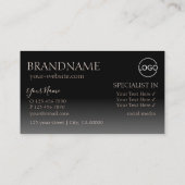 Carte De Visite Lettres Rose doré noir miroir avec logo (Dos)