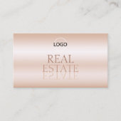 Carte De Visite Lettres Rose doré noir miroir avec logo (Devant)