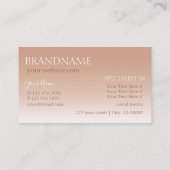 Carte De Visite Lettres Rose Gold Chic Mirror Professionnel (Dos)