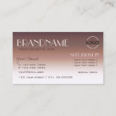 Carte De Visite Lettres Rose Gold de luxe avec logo (Dos)