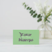 Carte De Visite Lettres simplement élégantes, vertes et grises dis (Debout devant)