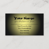 Carte De Visite Lettres simplement grunge jaune et noir disparue (Dos)