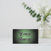 Carte De Visite Lettres simplement grunge vert et noir disparu (Debout devant)