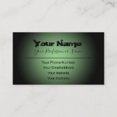 Carte De Visite Lettres simplement grunge vert et noir disparu (Dos)