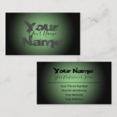 Carte De Visite Lettres simplement grunge vert et noir disparu (Devant / Derrière)