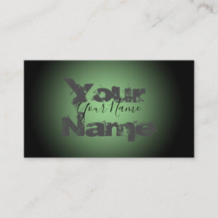 Carte De Visite Lettres simplement grunge vert et noir disparu