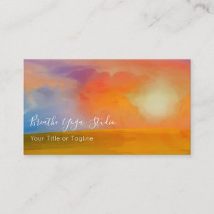 Carte De Visite Lever de soleil aquarelle sur champ doré