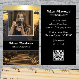 Carte De Visite Lever De Soleil Au-Dessus Des Nuages Script Blanc 