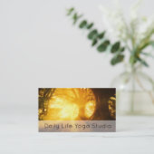 Carte De Visite Lever du soleil doré matin à travers la forêt (Debout devant)