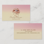 Carte De Visite Lèvres à goutte métalliques Ombre Design Moderne (Devant / Derrière)